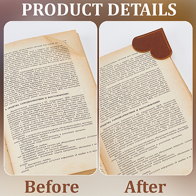 4Pcs Leather Bookmarks AJEW-CL0005-36-1