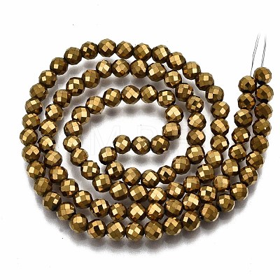 Electroplate Non-magnetic Synthetic Hematite Beads Strands G-T114-60B-G-1
