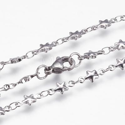 304 Stainless Steel Chain Necklaces STAS-P164-26P-1