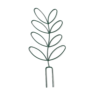 Leaf-Shaped Iron Plant Trellis AJEW-G074-03C-1