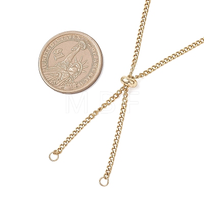 304 Stainless Steel Twisted Chain Curb Chain Slider Necklaces Making AJEW-JB01488-1