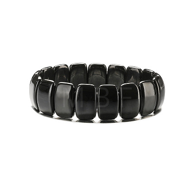 Non-magnetic Synthetic Hematite Beaded Stretch Bracelets for Men FS-WG73B41-08-1