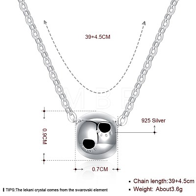 Trendy 925 Sterling Silver Pendant Necklaces BB30759-1