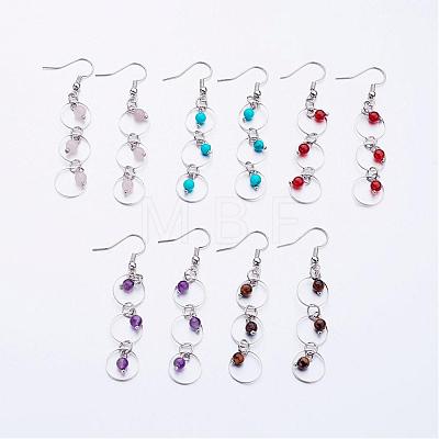 Gemstone Dangle Earrings EJEW-JE02205-1