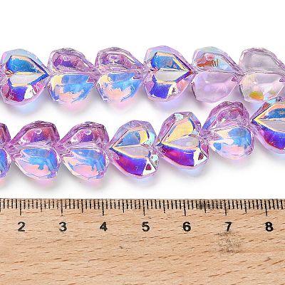 Electroplate Transparent Glass Beads Strands EGLA-B012-AB06-1