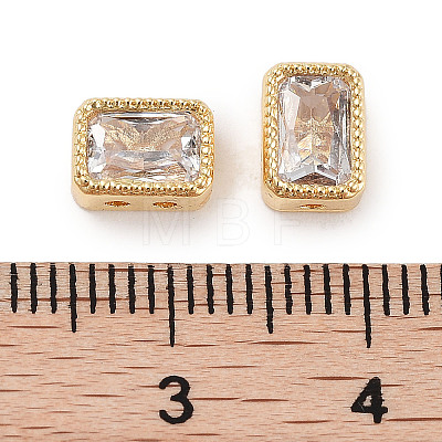 Brass Micro Pave Cubic Zirconia Beads KK-C051-48G-04-1