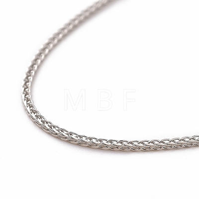 Rhodium Plated 925 Sterling Silver Wheat Chains Necklace for Women STER-I021-04P-1