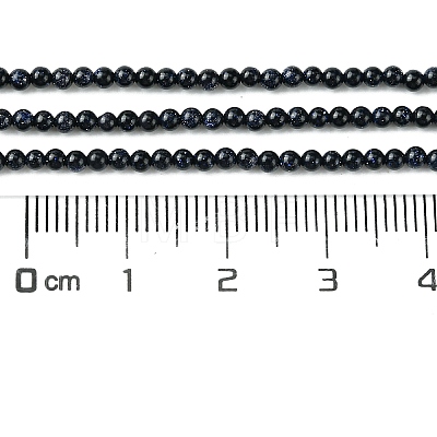 Synthetic Blue Goldstone Beads Strands G-N0200-01D-2mm-1