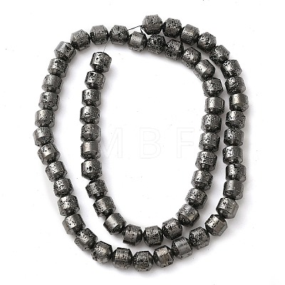 Electroplated Natural Lava Rock Beads Strands G-L606-B02-01B-1