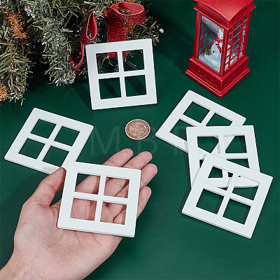 Mini Wood Dollhouse Window Furniture Accessories AJEW-WH0567-99-1