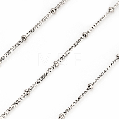 304 Stainless Steel Rondelle Beaded Satellite Chains CHS-G040-03P-1