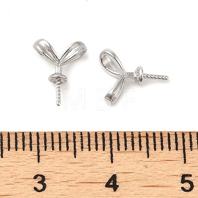 Rhodium Plated Rack Plating 925 Sterling Silver Rabbit Ear Peg Bails STER-NH0001-30P-1
