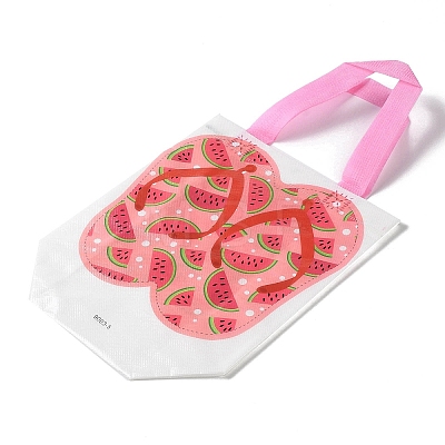 Summer Beach Theme Printed Flip Flops Non-Woven Reusable Folding Gift Bags with Handle ABAG-F009-E05-1