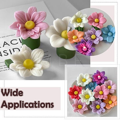 2Pcs 2 Styles Flower Candle Silicone Molds ST-CJ0043-074-1
