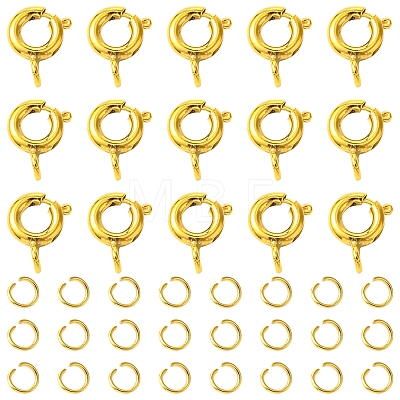 Brass Spring Ring Clasps KK-FS0001-50G-1