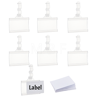 Rectangle Reusable Plastic Shelf Label Holders ODIS-WH0043-56A-1