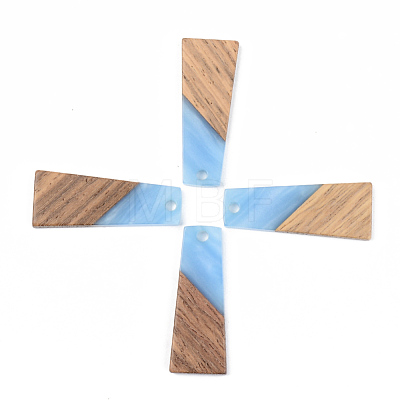 Resin & Walnut Wood Pendants X-RESI-S389-040A-1