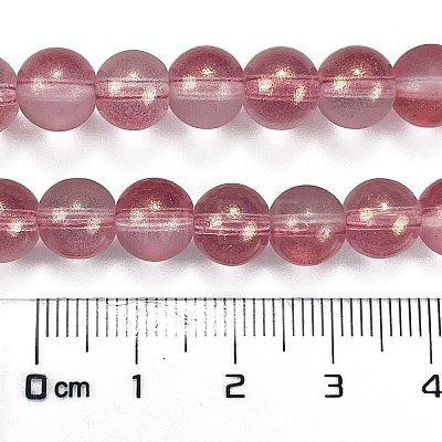 Frosted Transparent Glass Bead Strands GLAA-P065-8mm-09-1