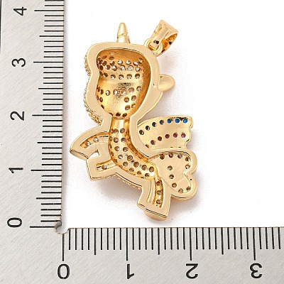 Brass Micro Pave Cubic Zirconia Pendants KK-P250-41G-1