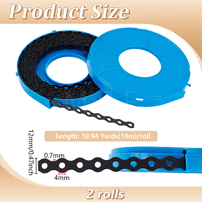 2 Rolls Galvanized Iron Multi-functional Cable Ties FIND-BC0019-55EB-1