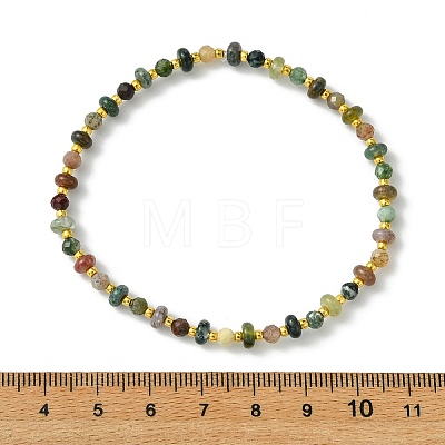 Natural Indian Agate & Glass Seed Beaded Stretch Bracelets for Women Men BJEW-JB13939-1