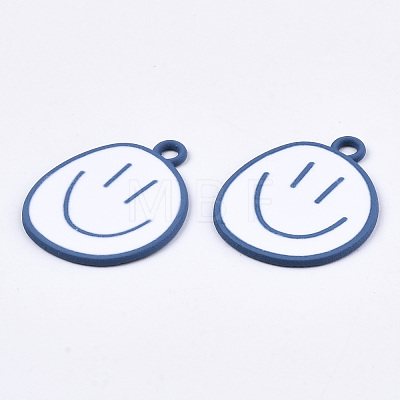 Spray Painted Alloy Pendants X-ENAM-S127-026A-RS-1