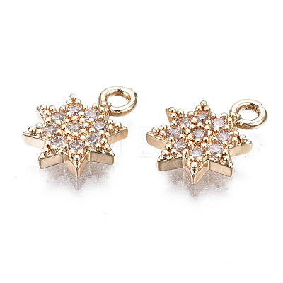 Brass Micro Pave Clear Cubic Zirconia Charms X-KK-S359-119-RS-1