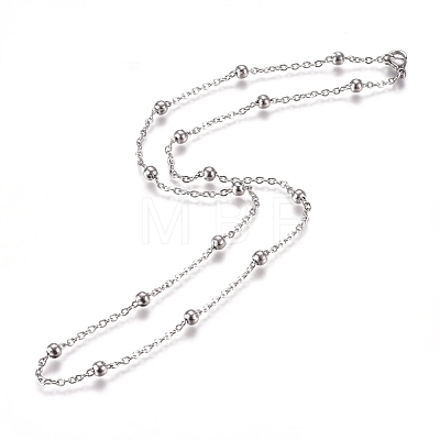 304 Stainless Steel Cable Chain Necklaces NJEW-L159-08A-P-1