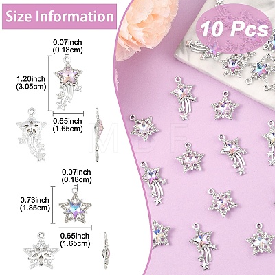 10Pcs Glass Pendants GLAA-YW0004-64B-01-1