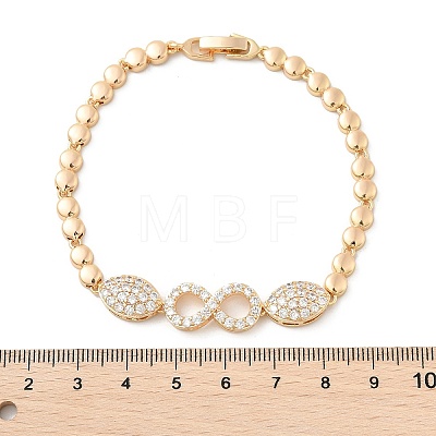 Brass Micro Pave Cubic Zirconia Chain Bracelets KK-R217-45G-1