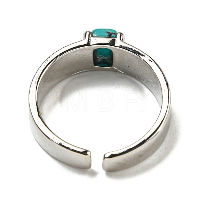 Natural Turquoise Adjustable Rings RJEW-K269-12P-09-1