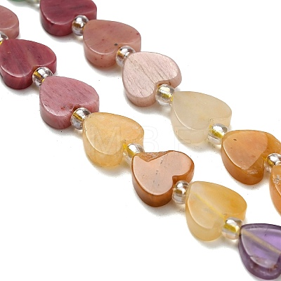 6 Styles Natural Topaz Jade & Rhodonite & Green Aventurine & Red Jasper & Sodalite & Amethyst Beads Strands G-F811-A03-02-1