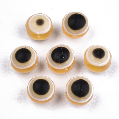 Round Evil Eye Resin Beads RESI-R159-8mm-13-1
