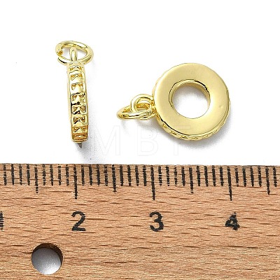 Rack Plating Brass Micro Pave Clear Cubic Zirconia Pendants KK-R157-06G-1