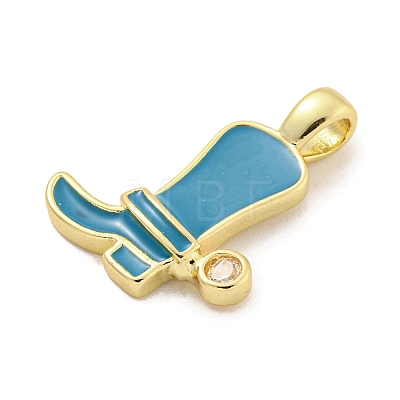 Brass with Cubic Zirconia with Enamel Pendant KK-Q814-22G-05-1