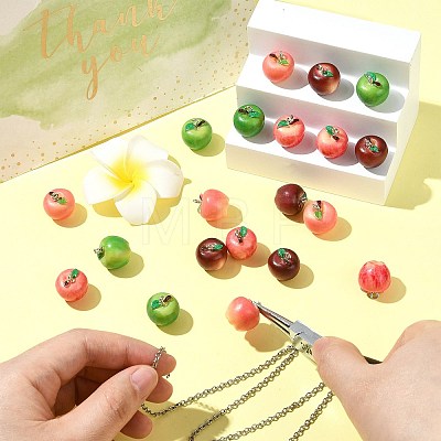 20Pcs 4 Colors Opaque Resin Pendants CRES-CJ0001-94-1