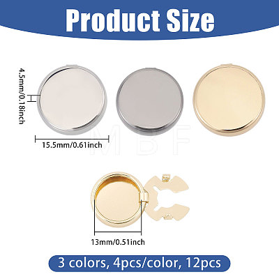 12Pcs 3 Colors Brass Cufflinks KK-GL0001-05-1
