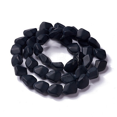 Opaque Frosted Glass Beads Strands FGLA-S001-02C-1