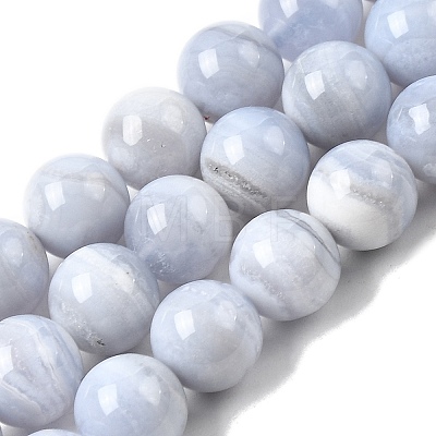 Natural Blue Lace Agate Beads Strands G-G344-A06-8mm-1