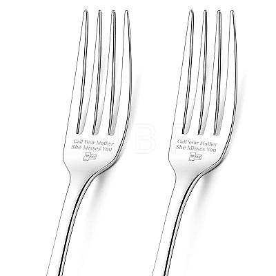 Globleland 1 Set 2Pcs 304 Stainless Steel Fork AJEW-GL0001-19-061-1