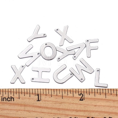 201 Stainless Steel Letter Charms STAS-S036-M-1