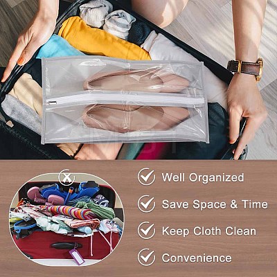 Olycraft 8Pcs 4 Colors Rectangle Oxford Fabric Waterproof Shoes Storage Zipper Bags ABAG-OC0001-05-1