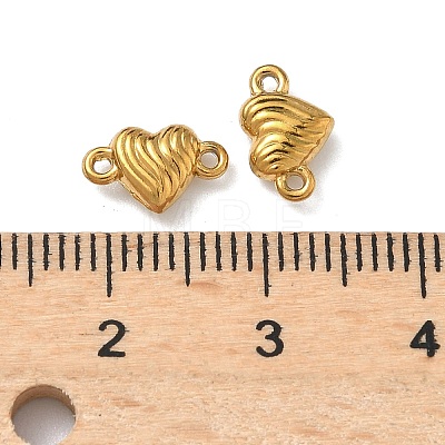 304 Stainless Steel Corrugated Heart Links Connector Charms STAS-D211-14D-G-1