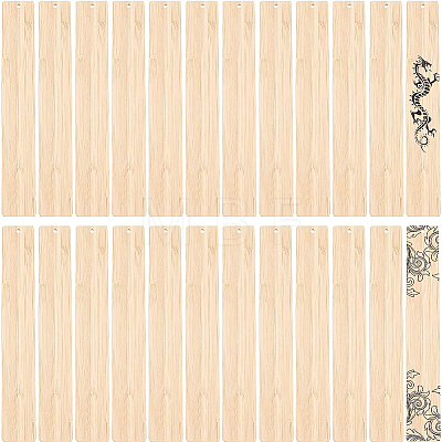 24Pcs Blank Bamboo Bookmark FIND-BC0003-45B-1
