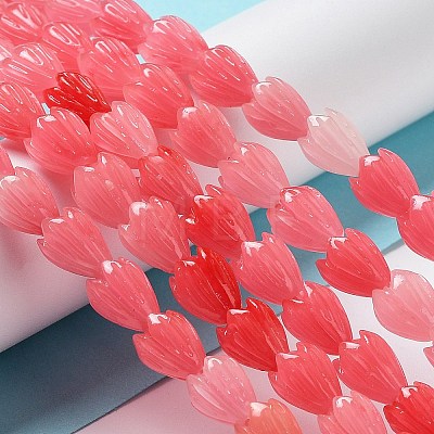 Synthetic Coral Beads Strands G-Q1007-01A-01-1