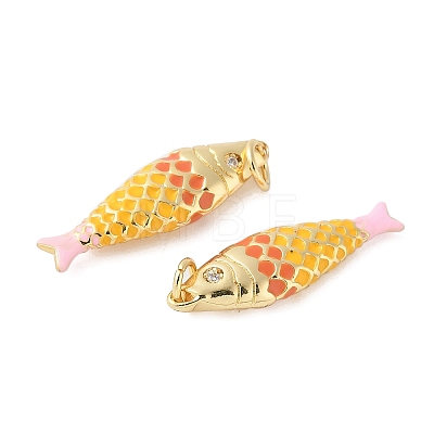 Brass Enamel Pendants X-KK-B148-14G-04-1