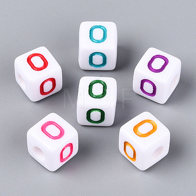 Opaque Acrylic European Large Hole Beads SACR-N020-01A-01-1
