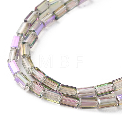 Electroplate Transparent  Glass Beads Strands EGLA-H106-01A-HR01-1