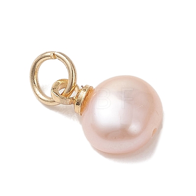 Natural Cultured Freshwater Pearl Two Sides Polished Charms PALLOY-JF04916-01-1