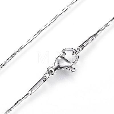 304 Stainless Steel Snake Chain Necklaces NJEW-D285-36P-1